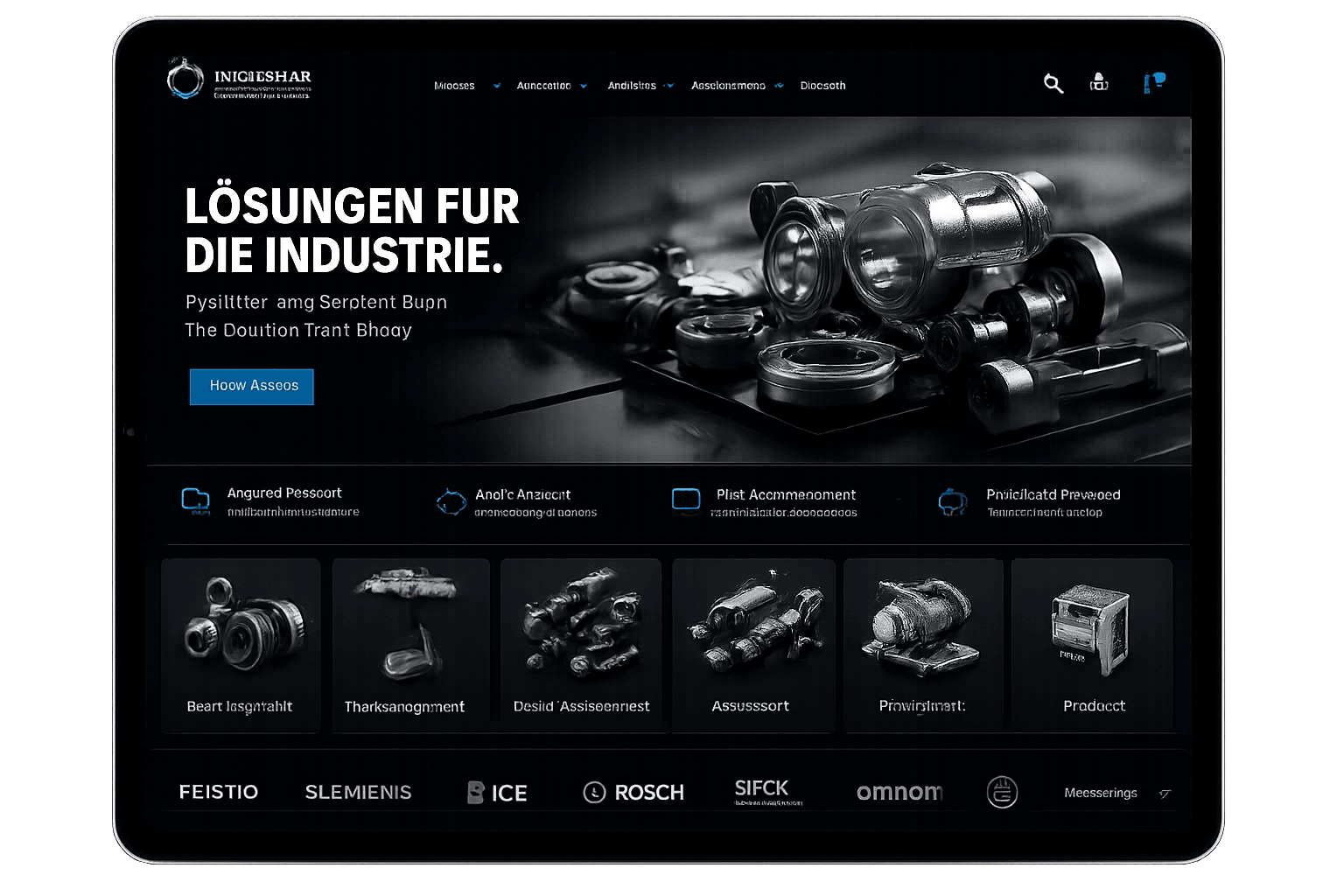 iPad Mockup einer Industrie B2B Custom React Storefront